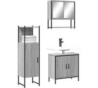vidaXL Ensemble de meubles de salle de bain 3 pcs Sonoma gris