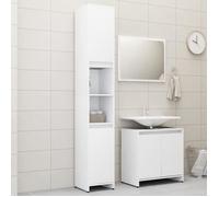 vidaXL Ensemble de meubles de salle de bain 3 pcs Blanc Aggloméré