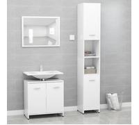 vidaXL Ensemble de meubles de salle de bain 3 pcs Blanc Aggloméré