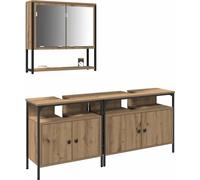 Vidaxl Ensemble De Meubles De Salle De Bain 3 Pièces Chêne Artisanal Bois D'ingénierie