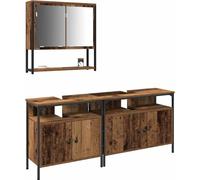 vidaXL Ensemble de meubles de salle de bain 3 pcs brun 80 x 30 x 60 cm bois composite