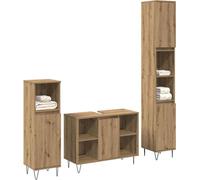vidaXL Ensemble de meubles de salle de bain 3 pcs Chêne Artisan 30 x 30 x 180 cm