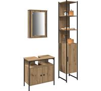 vidaXL Ensemble de meubles de salle de bain 3 pcs chêne artisanal 33 x 33 x 185.5 cm