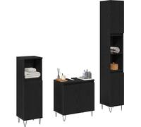 vidaXL Ensemble de meubles de salle de bain 3 pcs chêne noir 30 x 30 x 190 cm