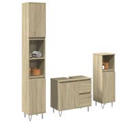Vidaxl Ensemble De Meubles De Salle De Bain 3 Pcs Chêne Sonoma