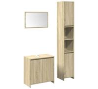 vidaXL Ensemble de meubles de salle de bain 3 pcs chêne Sonoma 3324974 Marron G