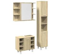 Vidaxl Ensemble De Meubles De Salle De Bain 3 Pcs Chêne Sonoma