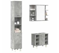 vidaXL Ensemble de meubles de salle de bain 3 pcs gris béton
