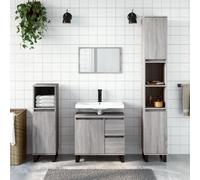 Vidaxl Ensemble De Meubles De Salle De Bain 3 Pcs Sonoma Gris Gris
