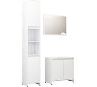 vidaXL Ensemble de meubles de salle de bain 3 pièces blanc brillant Matériau dérivé du bois
