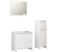 vidaXL Ensemble de meubles de salle de bain 3 pièces blanc en bois composite