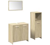 vidaXL Ensemble de meubles de salle de bain 3 pièces en bois composite chêne Sonoma