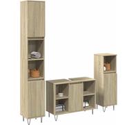 vidaXL Ensemble de meubles de salle de bain 3 pièces en bois composite chêne Sonoma
