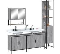 vidaXL Ensemble de meubles de salle de bain 4 pcs Sonoma gris