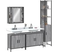 vidaXL Ensemble d'armoires de salle de bain 4 pcs sonoma gris