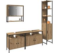 vidaXL Ensemble de meubles de salle de bain 4 pcs chêne artisanal 33 x 33 x 185.5 cm