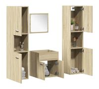 Vidaxl Ensemble De Meubles De Salle De Bain 4 Pcs Chêne Sonoma