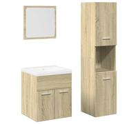 vidaXL Ensemble de meubles de salle de bain 4 pièces Chêne Sonoma