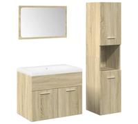 vidaXL Ensemble de Meubles de Salle de Bain 4 pcs chêne Sonoma, Armoire de Salle de Bain, Placard de Salle de Bain, Meuble de Rangement de Salle de Bain