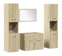 vidaXL Ensemble de Meubles de Salle de Bain 4 pcs chêne Sonoma, Armoire de Salle de Bain, Placard de Salle de Bain, Meuble de Rangement de Salle de Bain