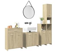 Ensemble de meubles de salle de bain 4 pcs chêne sonoma