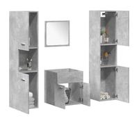 Vidaxl Ensemble De Meubles De Salle De Bain 4 Pcs Gris Béton Gris