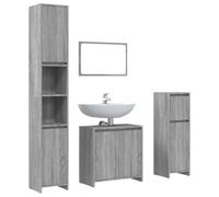 vidaXL Ensemble de Meubles de Salle de Bain 4 pcs Sonoma Gris