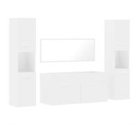 vidaXL Ensemble de meubles de salle de bain 4 pièces blanc en bois composite