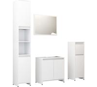 vidaXL Ensemble de meubles de salle de bain 4 pièces blanc en bois composite