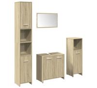 vidaXL Ensemble de meubles de salle de bain 4 pièces en bois composite chêne Sonoma
