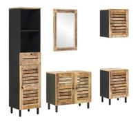 vidaXL Ensemble de Meubles de Salle de Bain 5 pc Naturel, Ensemble de Meubles de Salle de Bain, Rangement Moderne, déco contemporaine, Collection Pratique