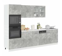vidaXL Ensemble de meubles de salle de bain 7 pcs gris béton