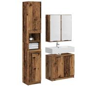 vidaXL Ensemble de Meubles de Salle de Bain avec étagère Bois Ancien, Mobilier de Salle de Bain, Ensemble Moderne, Set d'organisation élégant, pièce Fonctionnelle, Organisateur d'espace Design