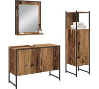 vidaXL Ensemble de meubles de salle de bain avec rangement 3 pcs brun 33 x 33 x 102,5 cm