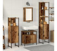 Vidaxl Ensemble De Meubles De Salle De Bain En 4 Pièces Bois Ancien