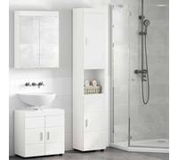 vidaXL Ensemble de Meubles de Salle de Bain TULUM Blanc brillant