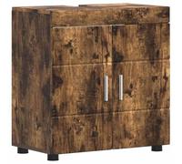 Vidaxl Armoire De Lavabo De Salle De Bain Chêne Fumé 60 X 34 X 63 Cm