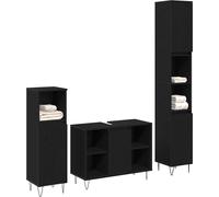 vidaXL Ensemble de meubles de salle de bains 3 pcs chêne noir 30 x 30 x 180 cm