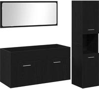 vidaXL Ensemble de meubles de salle de bains 3 pcs chêne noir 60 x 38.5 x 46 cm