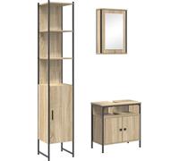 vidaXL Ensemble de meubles de salle de bains 3 pcs chêne Sonoma 33 x 33 x 185.5 cm