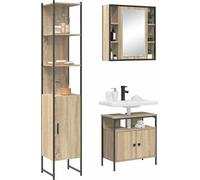 vidaXL Ensemble de meubles de salle de bains 3 pcs chêne Sonoma 33 x 33 x 185.5 cm