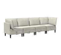 vidaXL Ensemble de meubles de salon avec coussin 4 pièces en velours crème, canapé moderne en velours, meubles ergonomiques pour salon, sièges confortables, rangement génie, design compact
