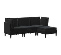 vidaXL Ensemble de meubles de salon avec coussin 4 pièces en velours noir, canapé moderne en velours, meubles ergonomiques pour salon, sièges confortables, rangement génie, design compact