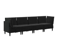 vidaXL Ensemble de meubles de salon avec coussin 4 pièces en velours noir, canapé moderne en velours, meubles ergonomiques pour salon, sièges confortables, rangement génie, design compact