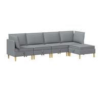 vidaXL Ensemble de meubles de salon avec coussin 5 pièces gris clair en tissu avec grand rangement, meubles modulaires pour se détendre, sièges confortables, décoration moderne