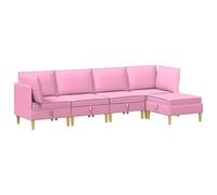 vidaXL Ensemble de meubles de salon avec coussin 5 pièces Rose Tissu Ensemble de salon avec grand rangement, meubles modulaires pour se détendre, sièges confortables, décoration moderne