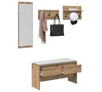 vidaXL Ensemble de Meubles d'entrée 4 pc Chêne Artisan | Ce meuble d'entrée a un look moderne et des lignes épurées, Il y a un tas de place pour tous vos trucs, Fait en chêne massif,