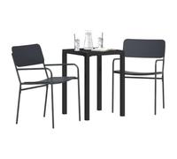 vidaXL Ensemble de Meubles d'extérieur 3 pc Anthracite Acier