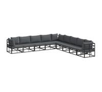 Vidaxl Ensemble De Canapé De Jardin 9 Pcs Noir 353 X 353 X 71 Cm