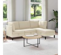 vidaXL Ensemble de meubles pour le salon 4 pcs Crème Tissu
